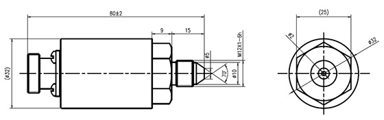 CYB345Q高頻率響應(yīng)壓力變送器外形圖